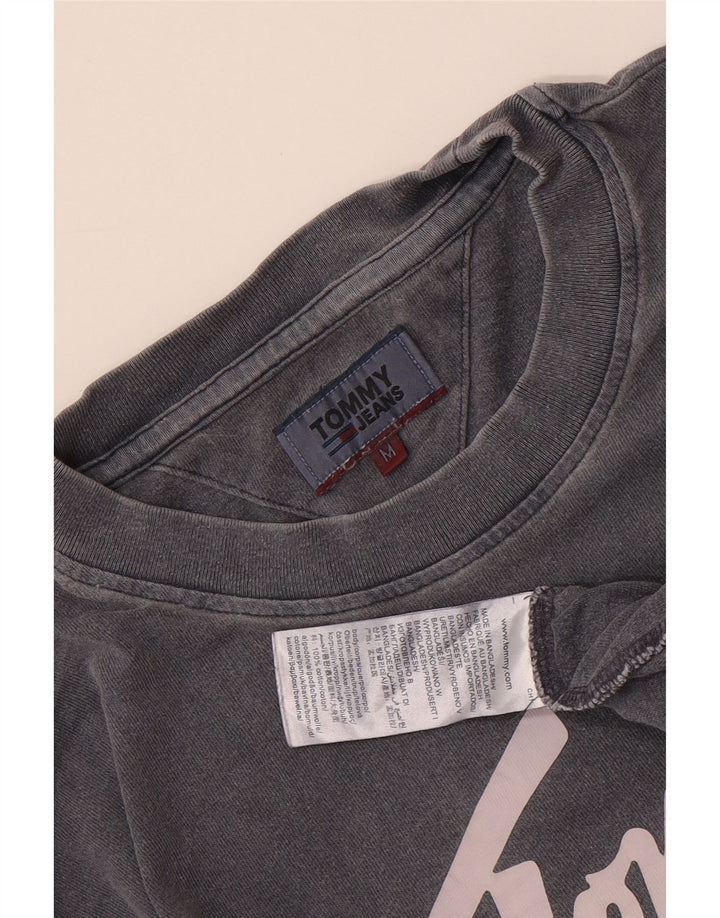 TOMMY HILFIGER Mens Graphic T-Shirt Top Medium Grey Cotton