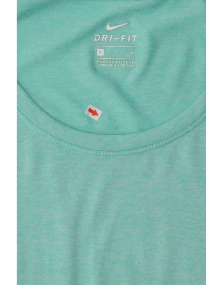 NIKE Womens Dri Fit T-Shirt Top UK 10 Small Turquoise Flecked Polyester Vintage Nike and Second-Hand Nike from Messina Hembry 