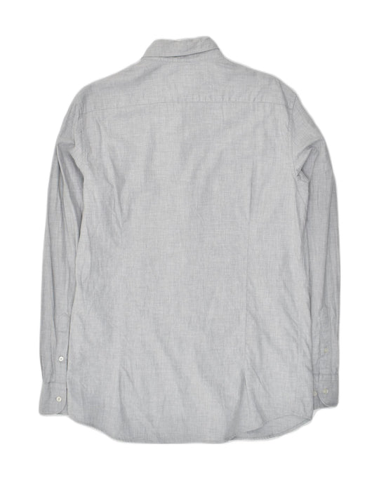 MASSIMO DUTTI Mens Finest Fabric Shirt Medium Grey Cotton