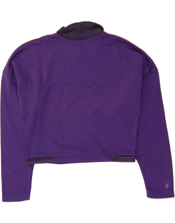 CARRERA Womens Crop Sweatshirt Jumper UK 14 Medium Purple Cotton Vintage Carrera and Second-Hand Carrera from Messina Hembry 