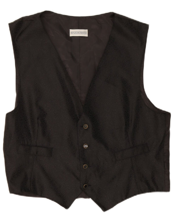 Renzo Mens Waistcoat XL Black Polyester