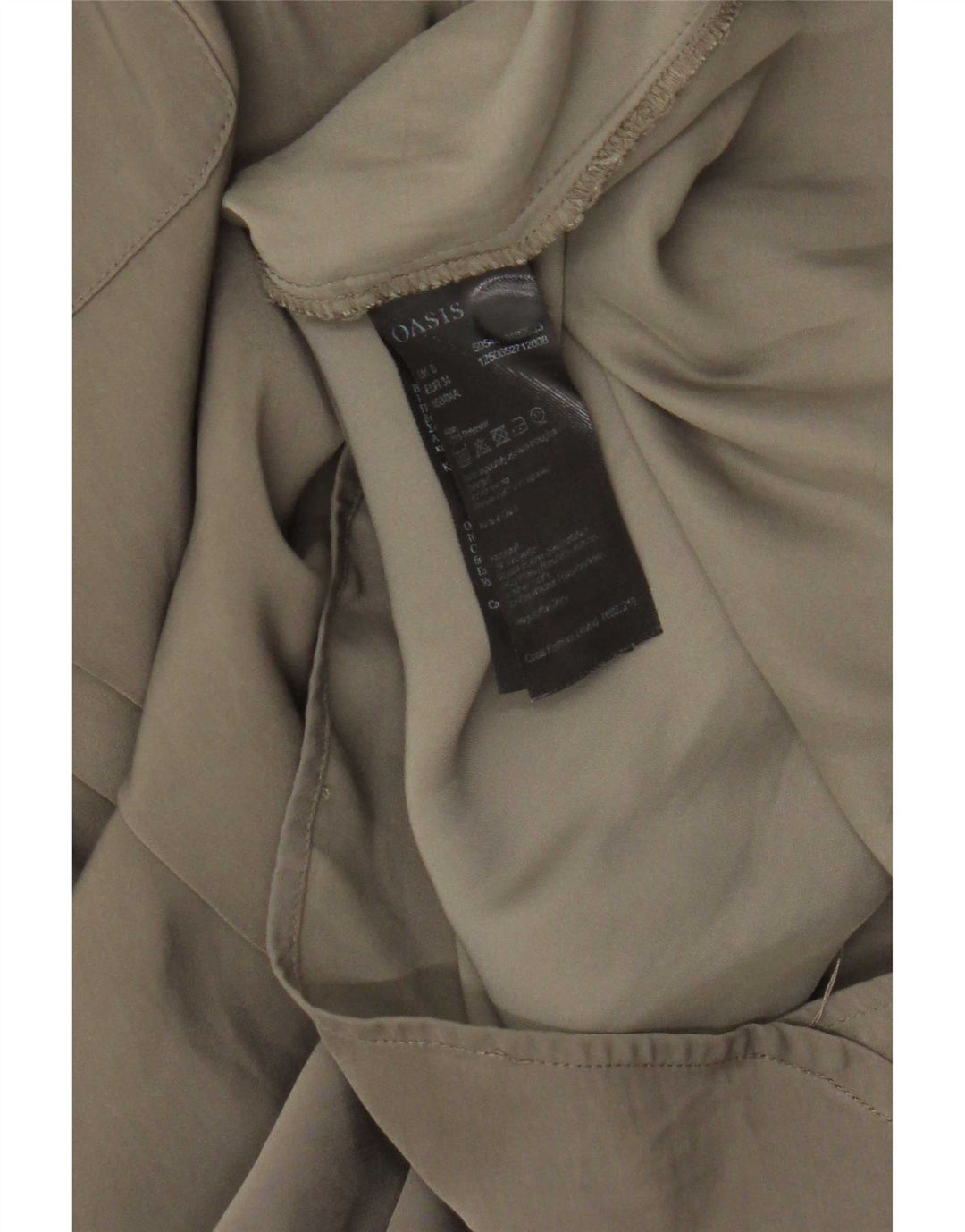 Oasis Womens 3/4 Sleeve Shift Dress UK 8 Small Khaki Polyester