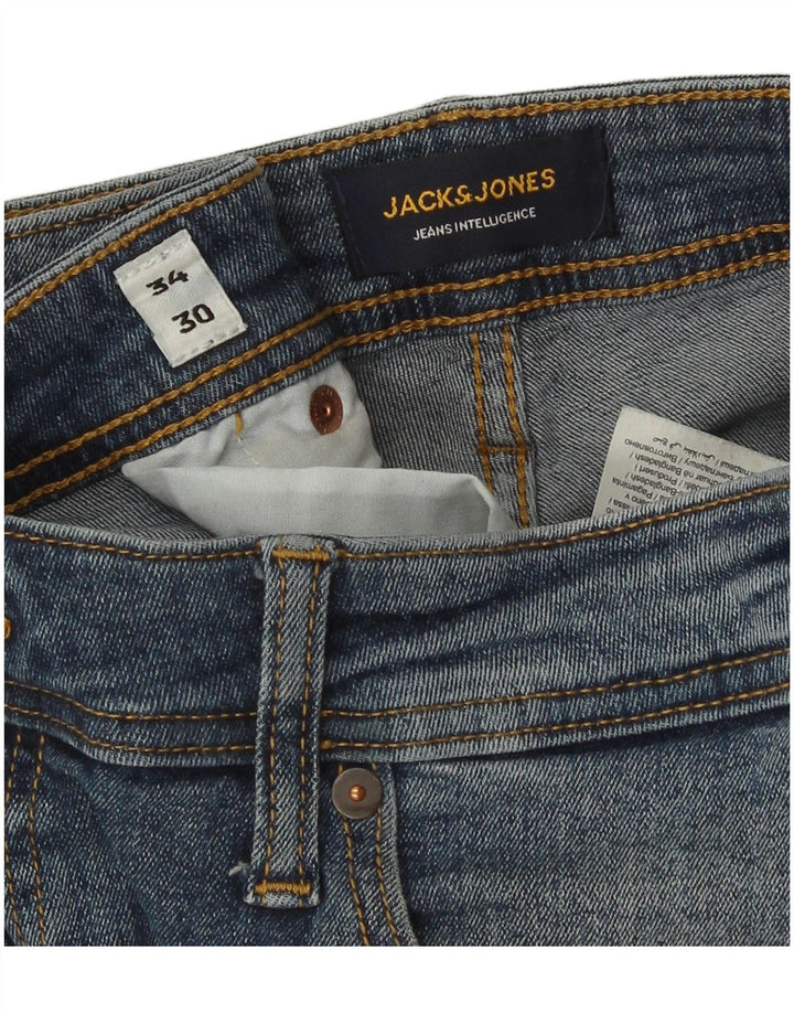 Jack & Jones Mens GLENN Slim Jeans W34 L30 Blue Cotton