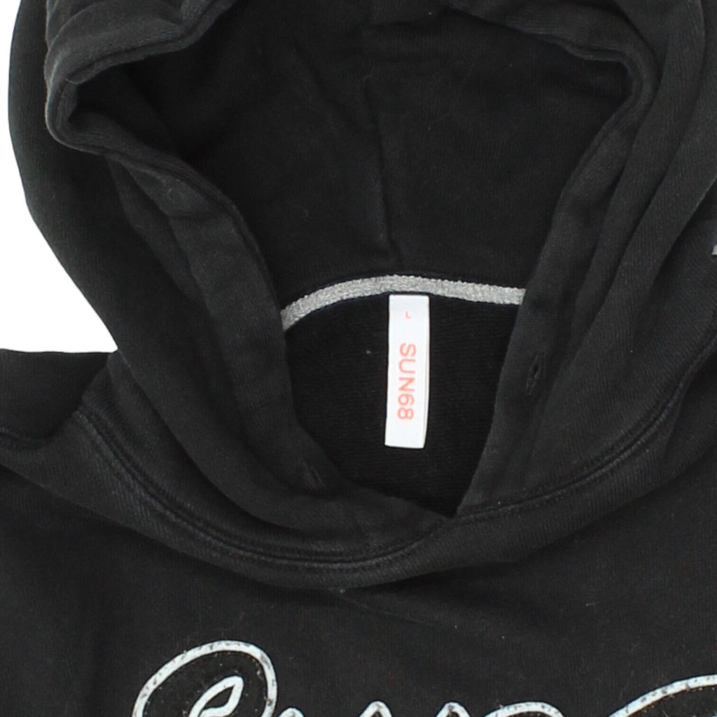 Sun68 Mens Black Spell Out Logo Pullover Hoodie | Designer Hoody VTG | Vintage Messina Hembry | Thrift | Second-Hand Messina Hembry | Used Clothing | Messina Hembry 