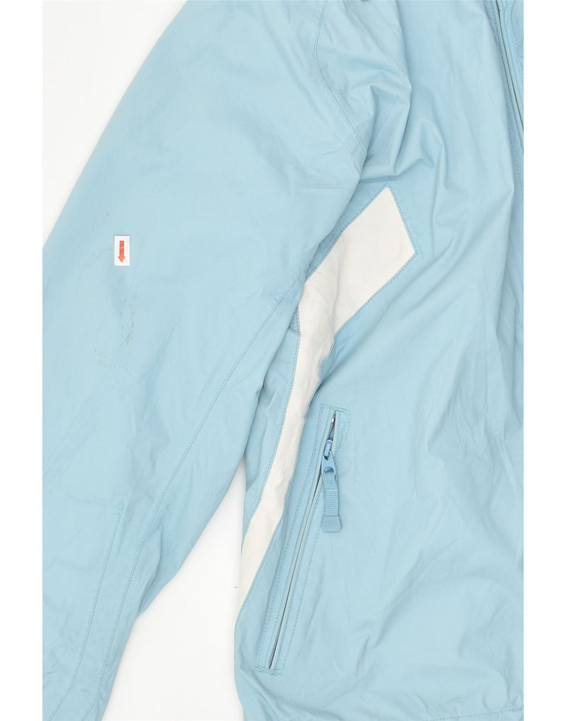 HELLY HANSEN Womens Rain Jacket UK 16 Medium Blue Colourblock Nylon | Vintage Helly Hansen | Thrift | Second-Hand Helly Hansen | Used Clothing | Messina Hembry 