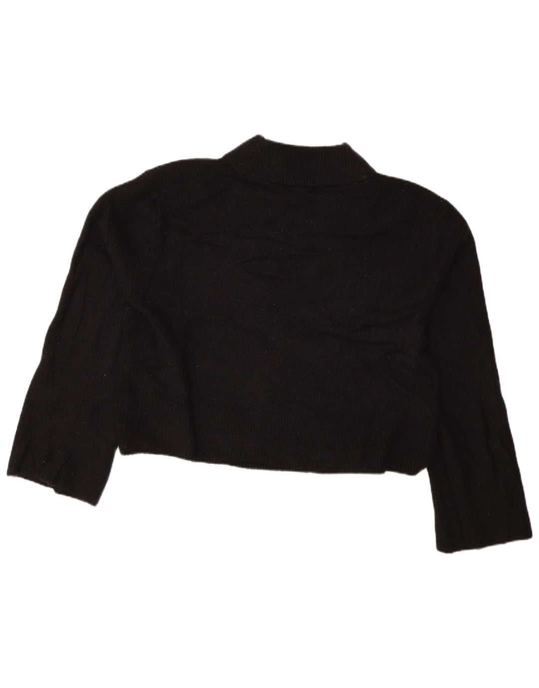 J. CREW Womens Oversized Crop Turtle Neck Jumper Sweater UK 10 Small Black