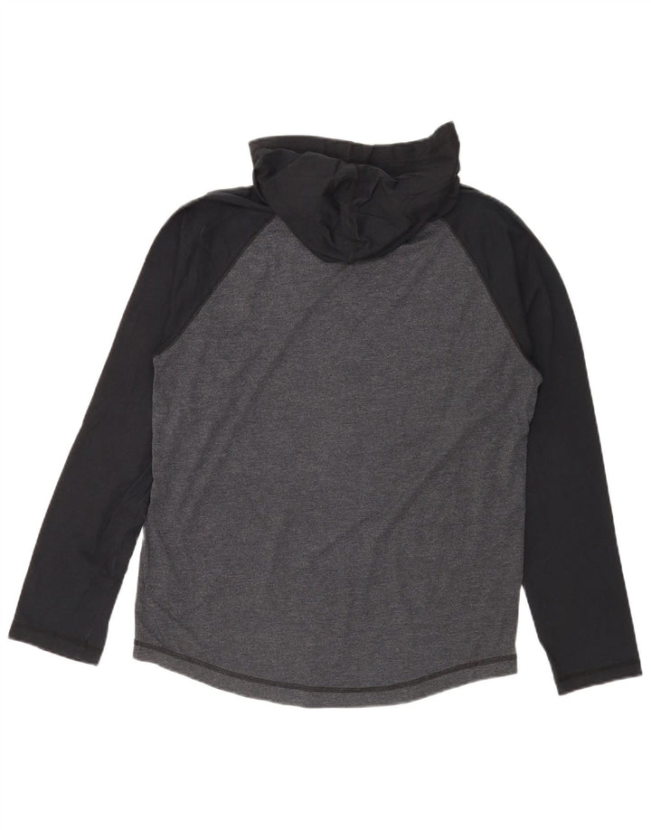 Puma Mens Hooded Top Long Sleeve Medium Grey Colourblock Cotton