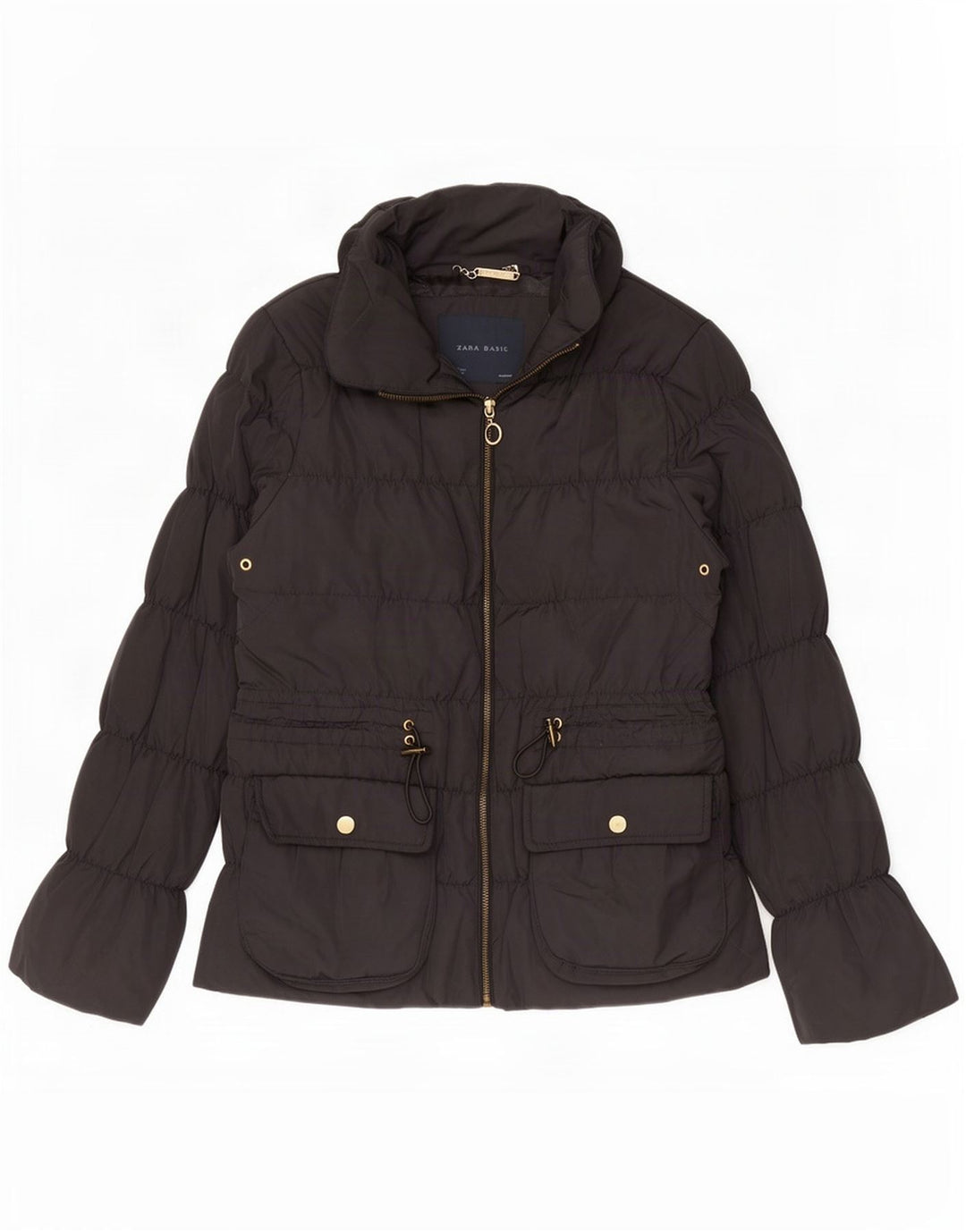 Zara Womens Padded Jacket UK 14 Large Navy Blue