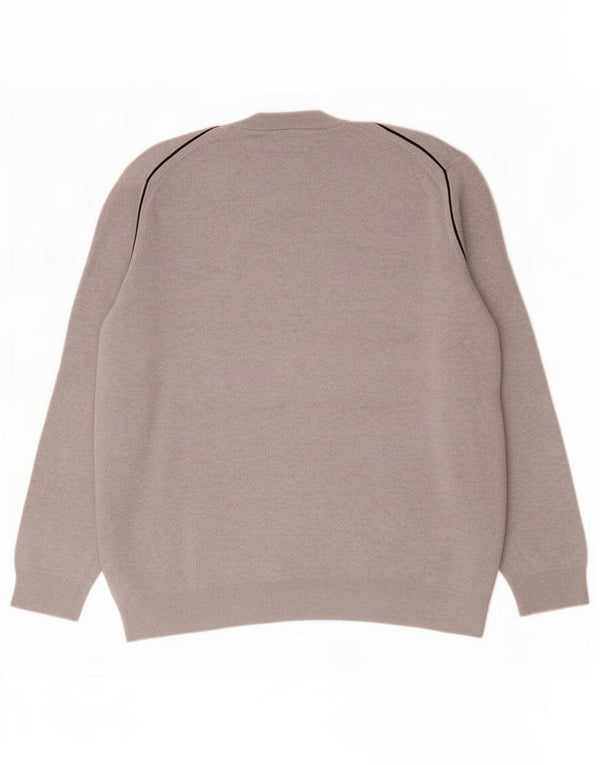 Lacoste Mens Crew Neck Jumper Sweater Size 7 2XL Grey Cotton