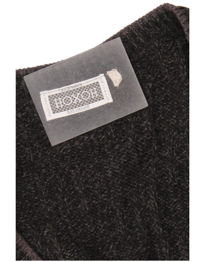 Vintage Mens Cardigan Sweater XL Black