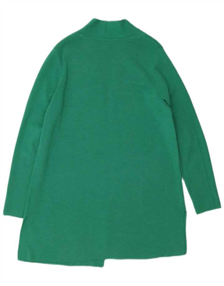 John Lewis Womens Longline Open Cardigan Sweater UK 12 Medium Green