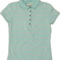 LOTTO Womens Polo Shirt UK 12 Medium Blue Striped Vintage Lotto and Second-Hand Lotto from Messina Hembry 