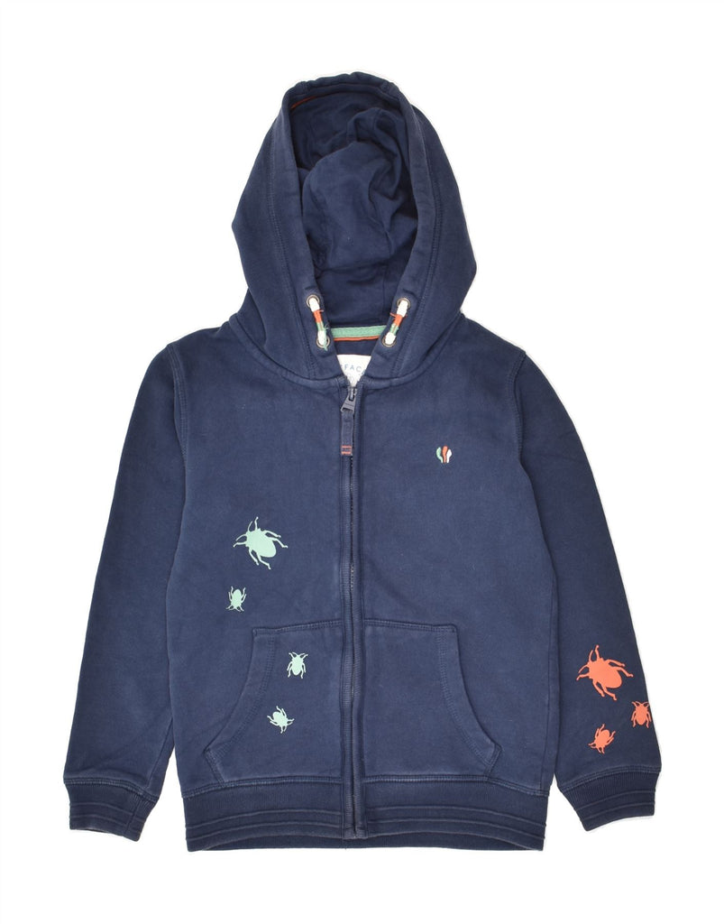 FAT FACE Boys Graphic Zip Hoodie Sweater 7-8 Years Navy Blue Cotton | Vintage Fat Face | Thrift | Second-Hand Fat Face | Used Clothing | Messina Hembry 