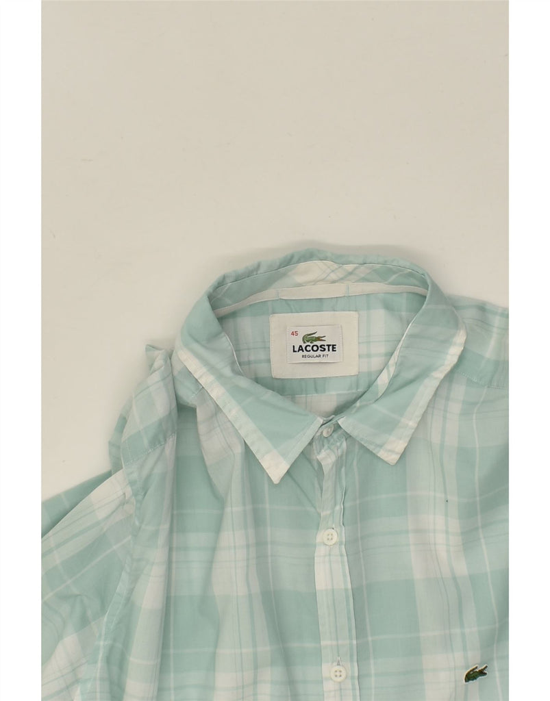 LACOSTE Mens Regular Fit Shirt Size 45 XL Blue Check Cotton | Vintage Lacoste | Thrift | Second-Hand Lacoste | Used Clothing | Messina Hembry 