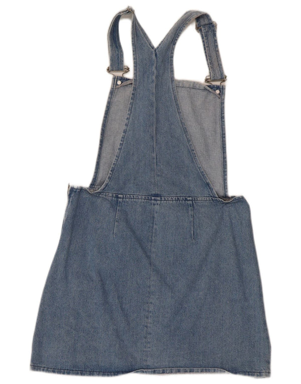 Topshop Womens Dungarees Denim Skirt UK 10 Small W30 Blue Cotton