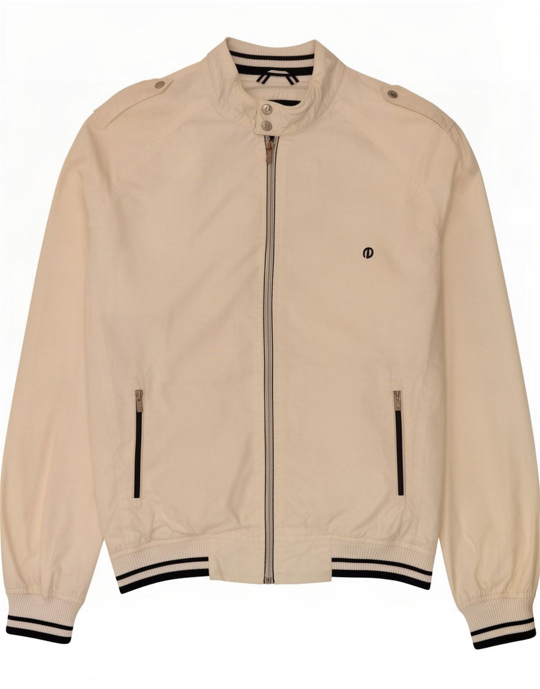 Jack & Jones Mens Bomber Jacket UK 40 Large White Polyester