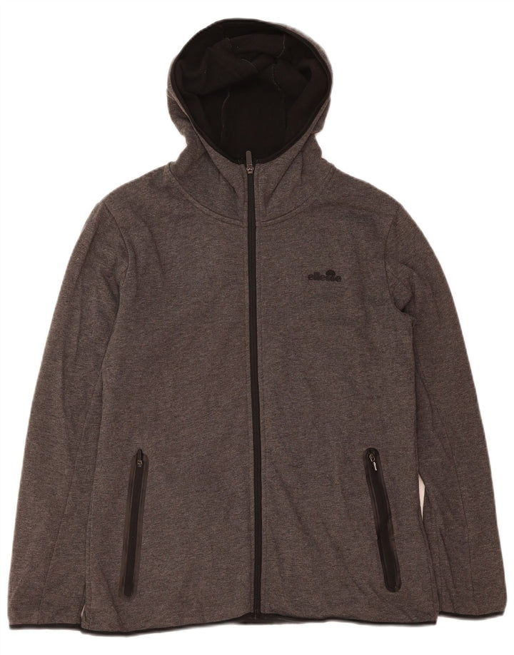 ELLESSE Womens Zip Hoodie Sweater UK 16 Large Grey