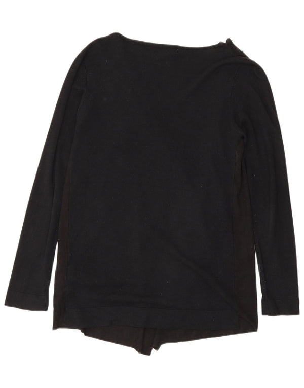 Zara Mens Open Cardigan Sweater UK 10 Small Black Viscose
