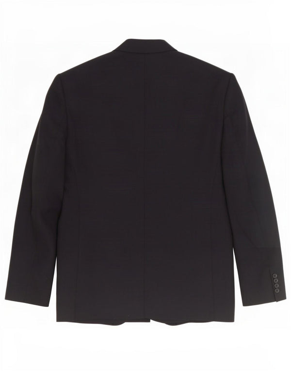 Marks & Spencer Mens 2 Button Blazer Jacket UK 42 Large Black Wool