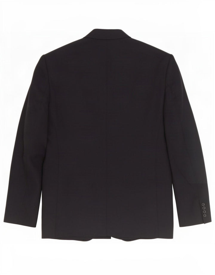 Marks & Spencer Mens 2 Button Blazer Jacket UK 42 Large Black Wool