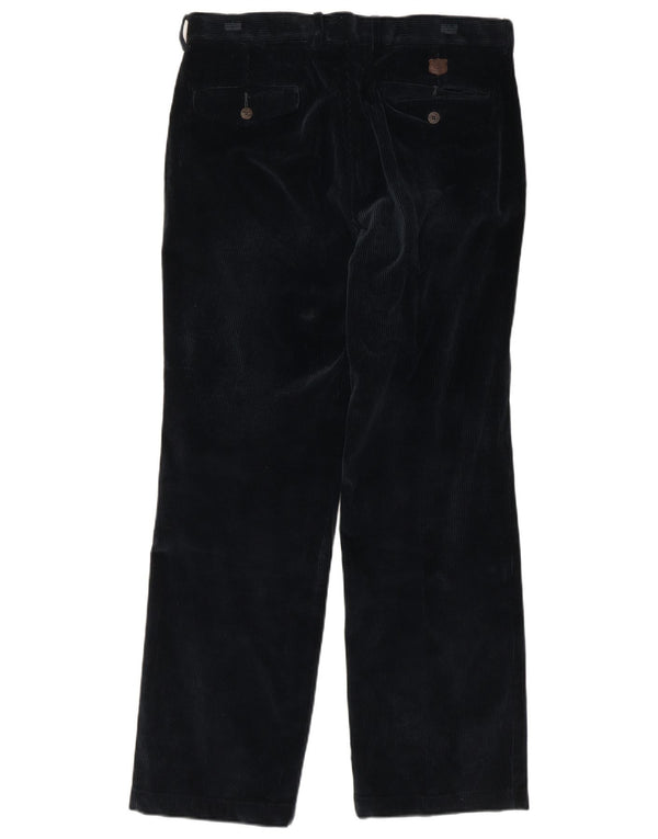 Marks & Spencer Mens Blue Harbour Straight Corduroy Trousers W34 L29 Navy