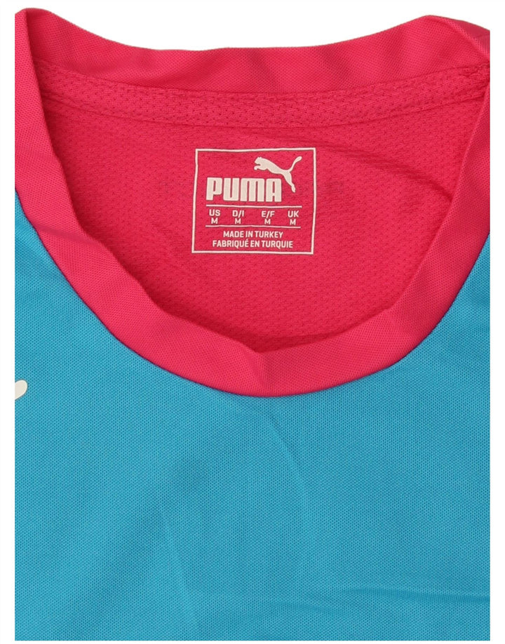 Puma Mens Graphic T-Shirt Top Medium Pink Colourblock