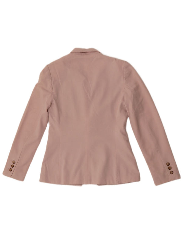 Marks & Spencer Womens 1 Button Blazer Jacket UK 8 Small Pink Polyester