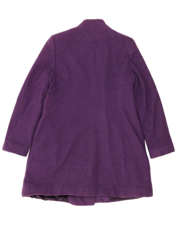 Hobbs Womens Double Breasted Coat UK 16 Large Purple Wool