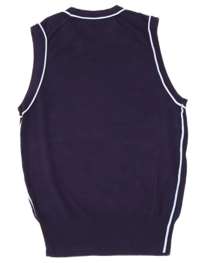 Zara Womens Vest Tank Top UK 12 Medium Navy Blue Viscose