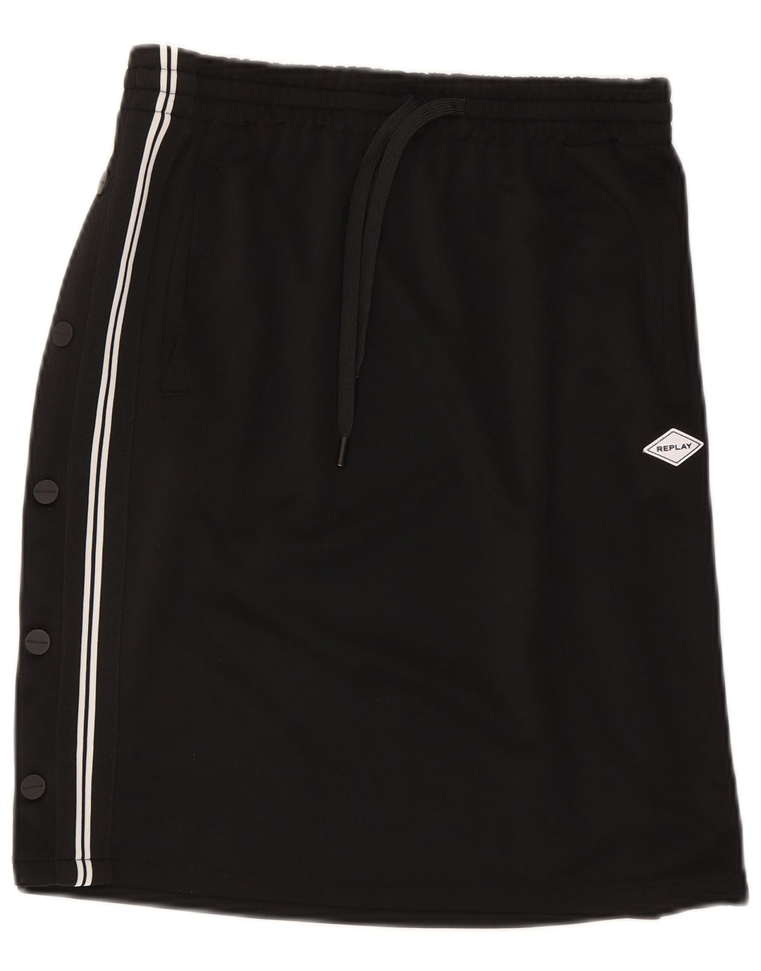 Replay Womens Graphic Skirt Small W27 Black Polyester Sports