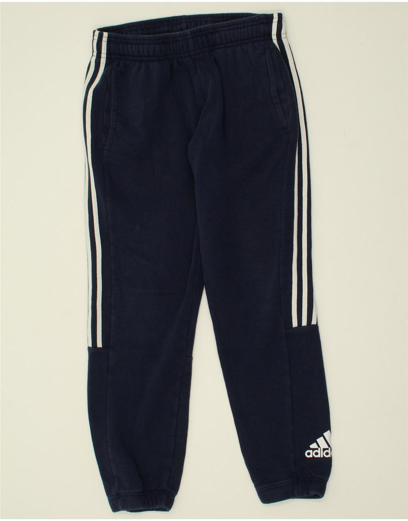 ADIDAS Mens Graphic Tracksuit Trousers Joggers Medium Navy Blue Cotton | Vintage Adidas | Thrift | Second-Hand Adidas | Used Clothing | Messina Hembry 