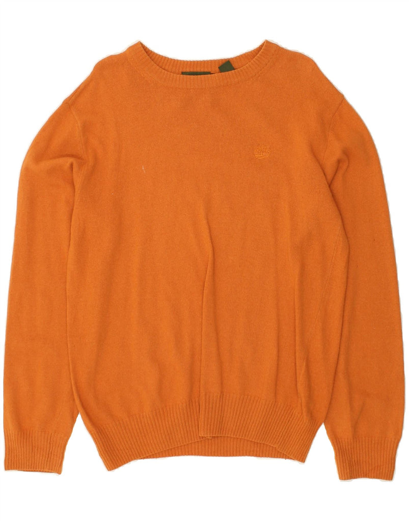 TIMBERLAND Mens Boat Neck Jumper Sweater Medium Orange Cotton Vintage Timberland and Second-Hand Timberland from Messina Hembry 