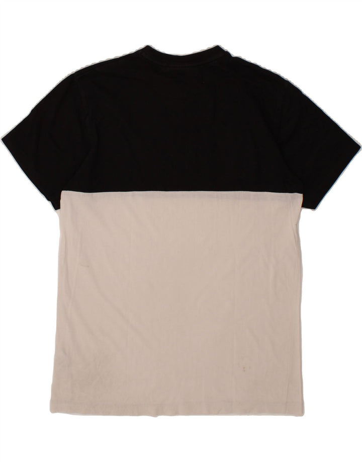 FILA Mens Graphic T-Shirt Top Small Black Colourblock Cotton Vintage Fila and Second-Hand Fila from Messina Hembry 