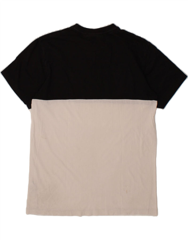 FILA Mens Graphic T-Shirt Top Small Black Colourblock Cotton Vintage Fila and Second-Hand Fila from Messina Hembry 
