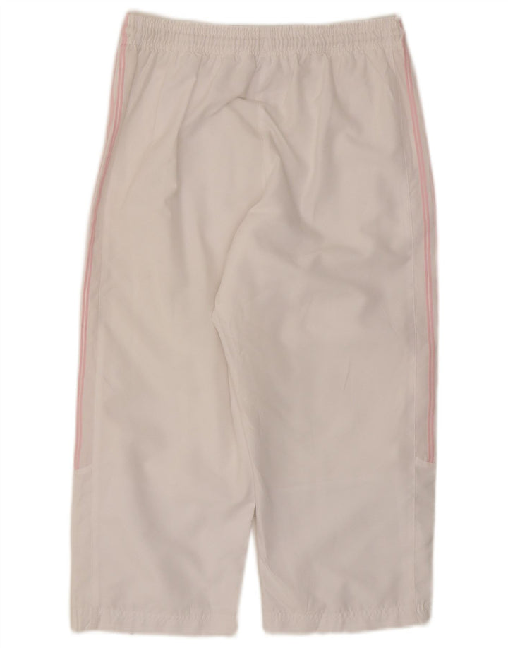 Adidas Womens Capri Tracksuit Trousers UK 12 Medium White Polyester