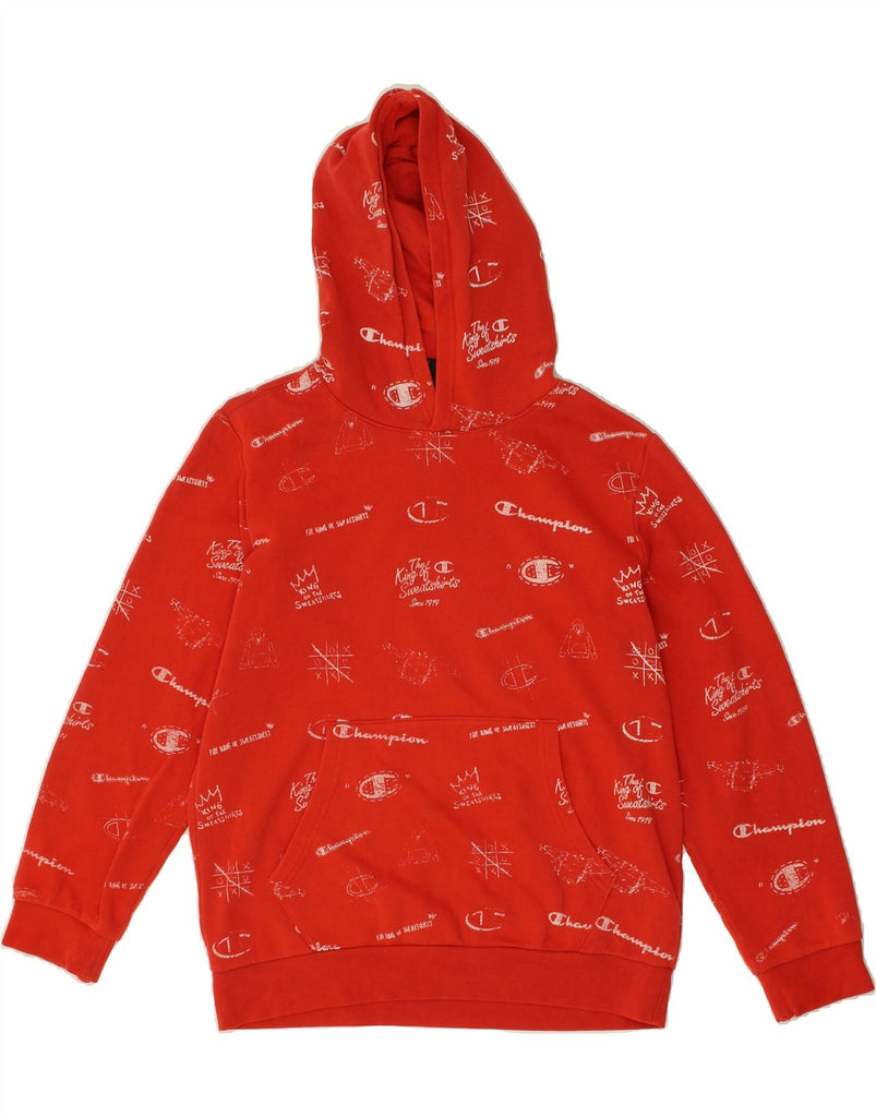 CHAMPION Boys Graphic Hoodie Jumper 13-14 Years XL  Red Cotton | Vintage Champion | Thrift | Second-Hand Champion | Used Clothing | Messina Hembry 