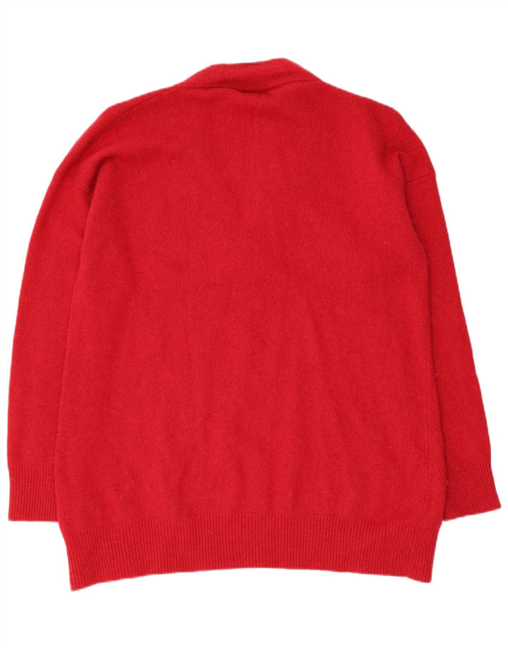 Gant Womens V-Neck Jumper Sweater UK 16 Large Red Polyamide