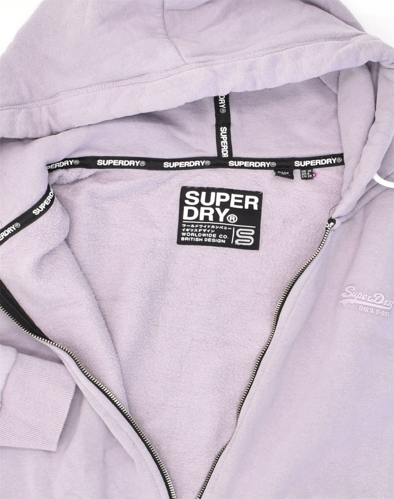 SUPERDRY Womens Zip Hoodie Sweater UK 10 Small  Purple Cotton | Vintage Superdry | Thrift | Second-Hand Superdry | Used Clothing | Messina Hembry 