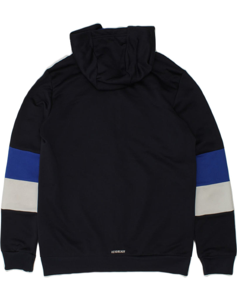 ADIDAS Boys Performance Zip Hoodie Sweater 11-12 Years Navy Blue | Vintage Adidas | Thrift | Second-Hand Adidas | Used Clothing | Messina Hembry 