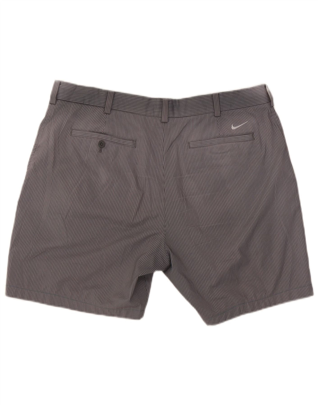 Nike Mens Golf Chino Shorts W36 Large Grey Pinstripe Polyester