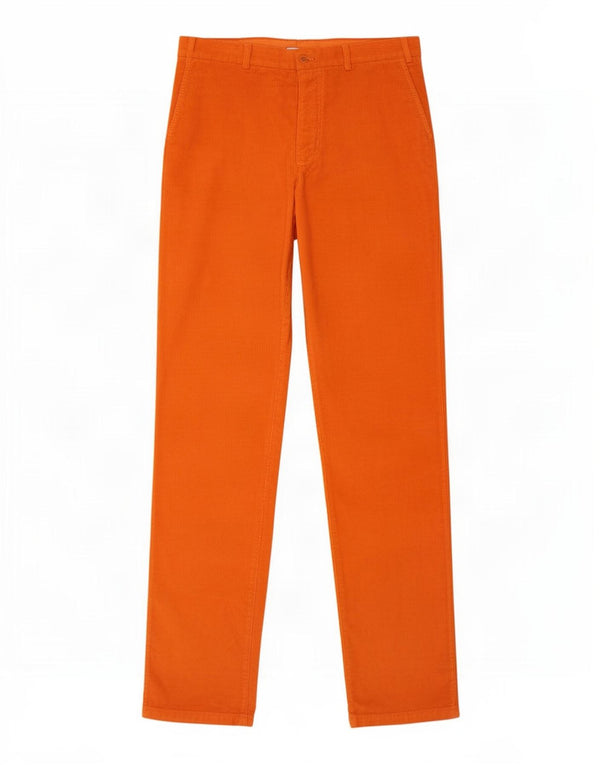 Malo Mens Slim Corduroy Trousers IT 48 Medium W32 L35 Orange Cotton