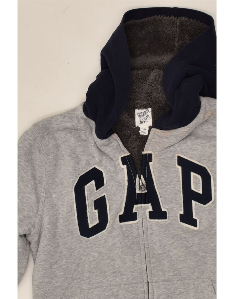 GAP Boys Graphic Zip Hoodie Sweater 9-10 Years Grey Cotton | Vintage Gap | Thrift | Second-Hand Gap | Used Clothing | Messina Hembry 