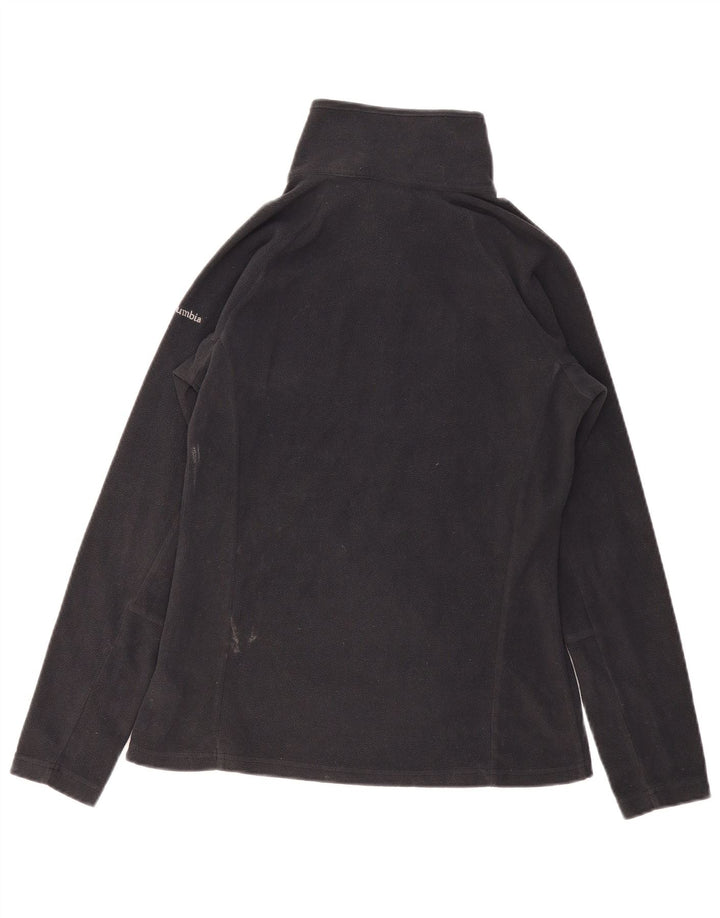 Columbia Womens Zip Neck Fleece Jumper UK 10 Small Black Polyester