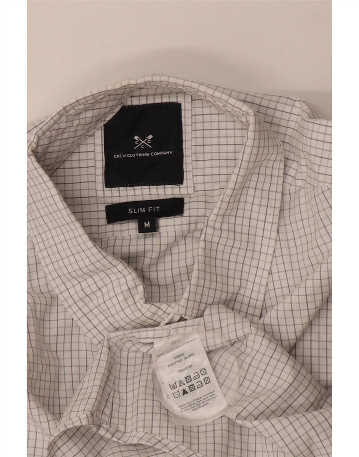 CREW CLOTHING Mens Slim Fit Shirt Medium White Gingham Cotton