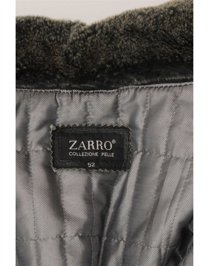 Zarro Mens Leather Jacket IT 52 XL Black