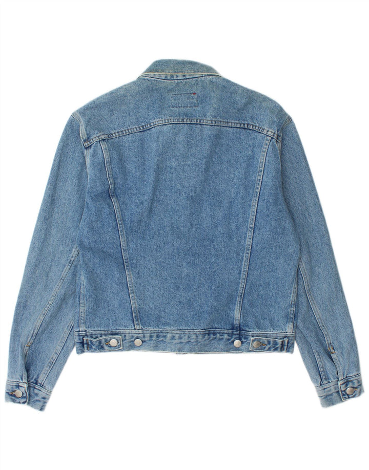 UNIFORM Womens Denim Jacket UK 14 Medium Blue Cotton
