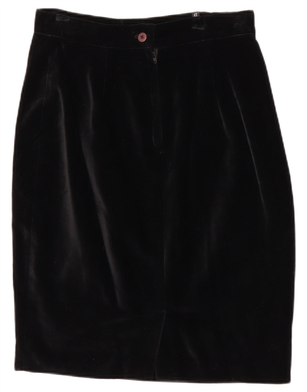 Superior Womens 4 Button Velour 2 Piece Skirt Set IT 42 Medium W28 Black