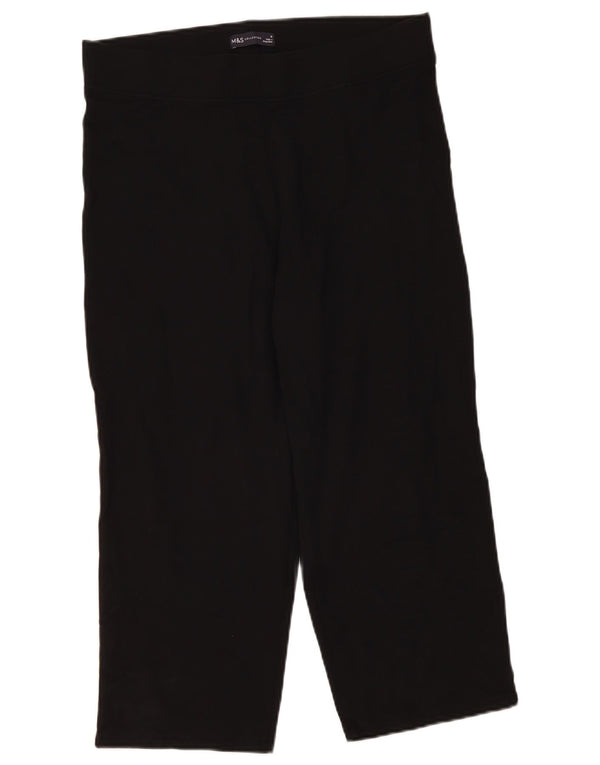 Marks & Spencer Womens Straight Capri Trousers UK 16 Large W34 L22 Black