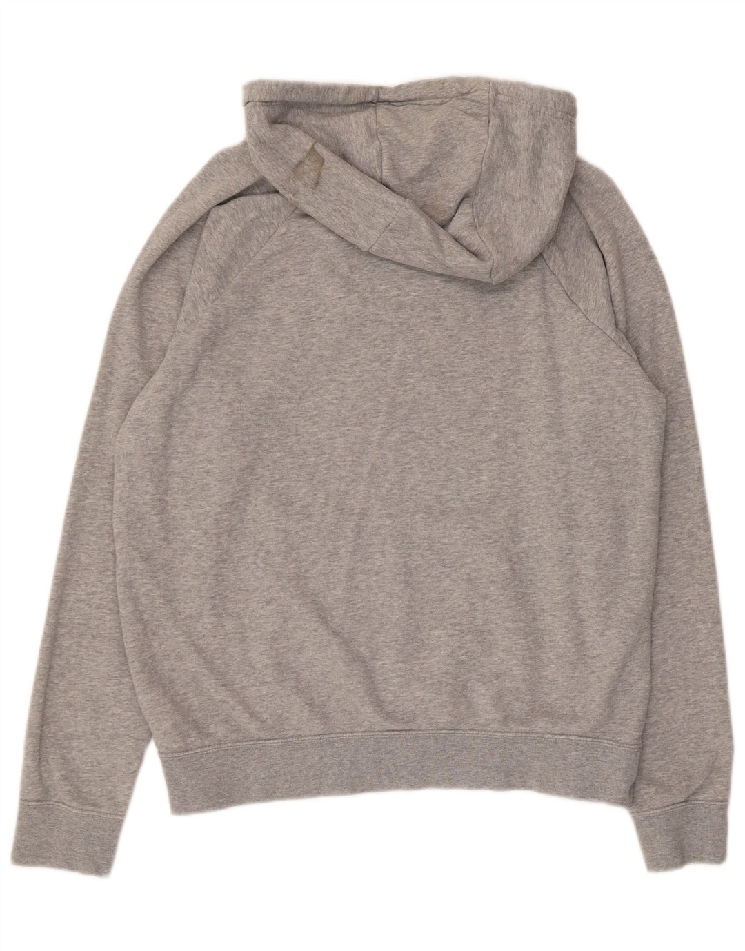 Nike Womens Graphic Hoodie Jumper UK 12 Medium Grey Cotton