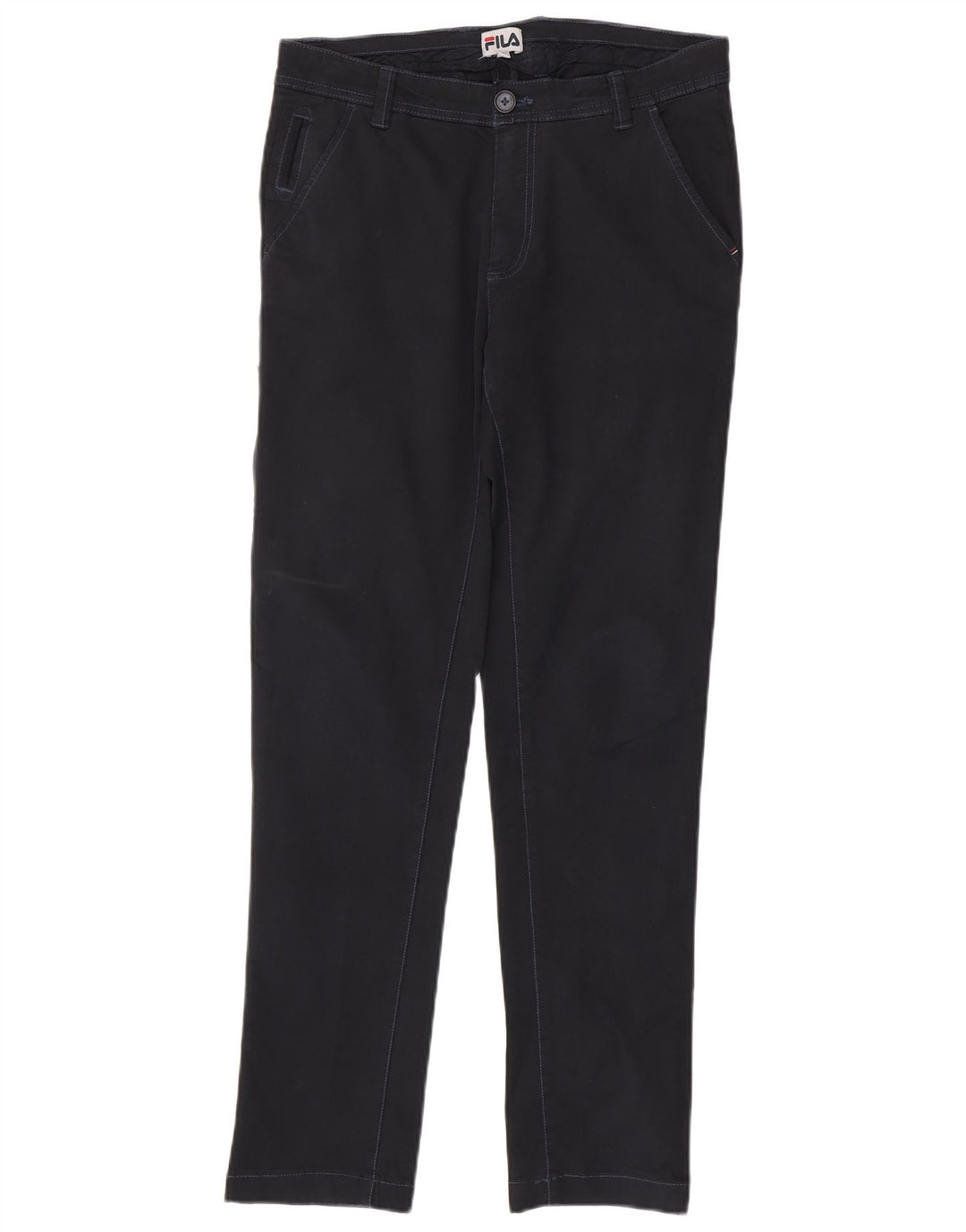 Fila Mens Slim Chino Trousers IT 46 Small W36 L30 Navy Blue